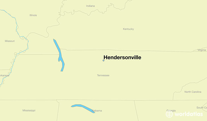 map showing the location of Hendersonville