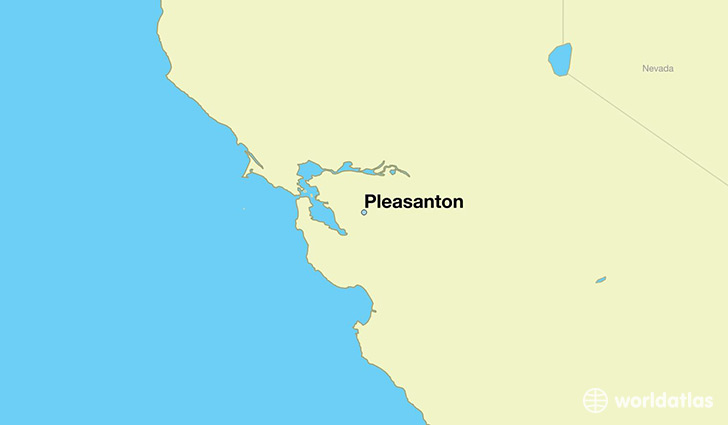 map showing the location of Pleasanton