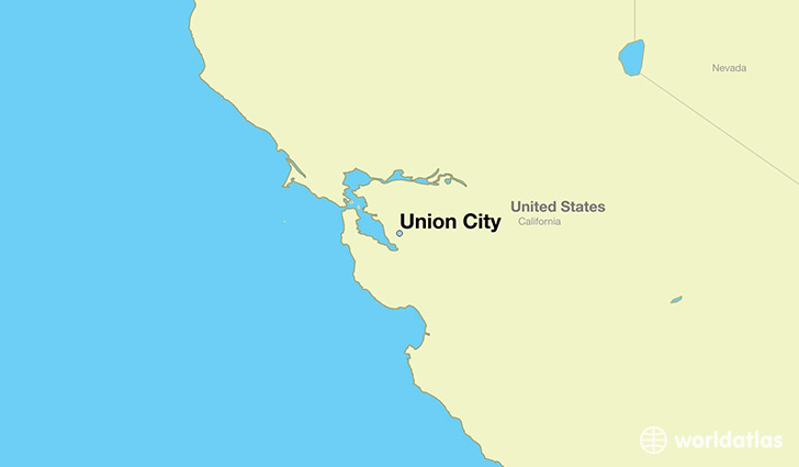 map showing the location of Union City