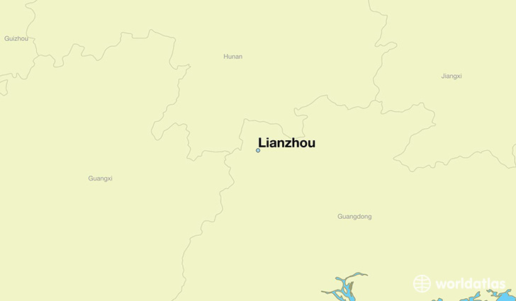 map showing the location of Lianzhou