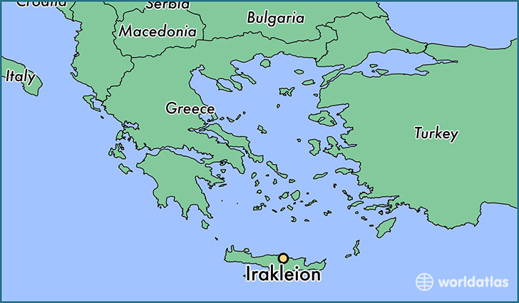 map showing the location of Irakleion