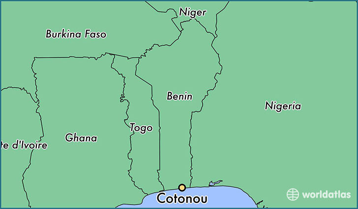 map showing the location of Cotonou