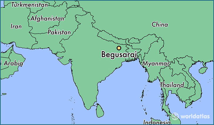 map showing the location of Begusarai