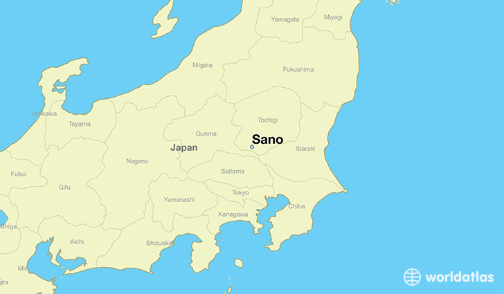 map showing the location of Sano