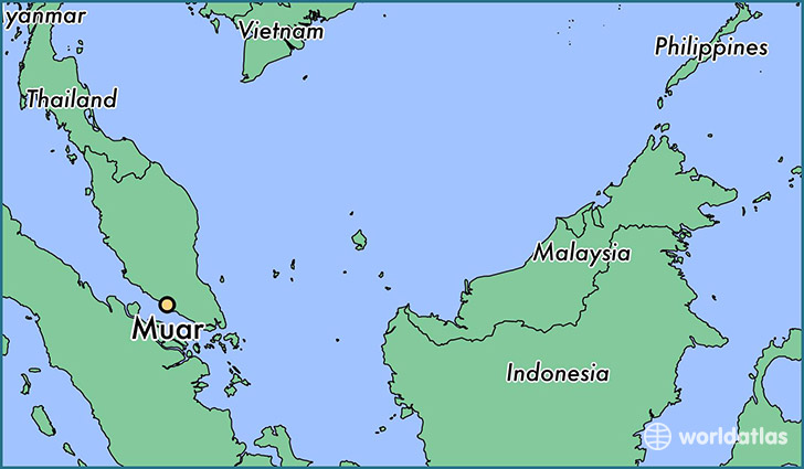 map showing the location of Muar