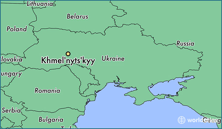 map showing the location of Khmel'nyts'kyy