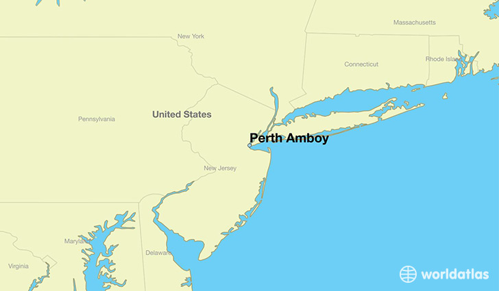 map showing the location of Perth Amboy