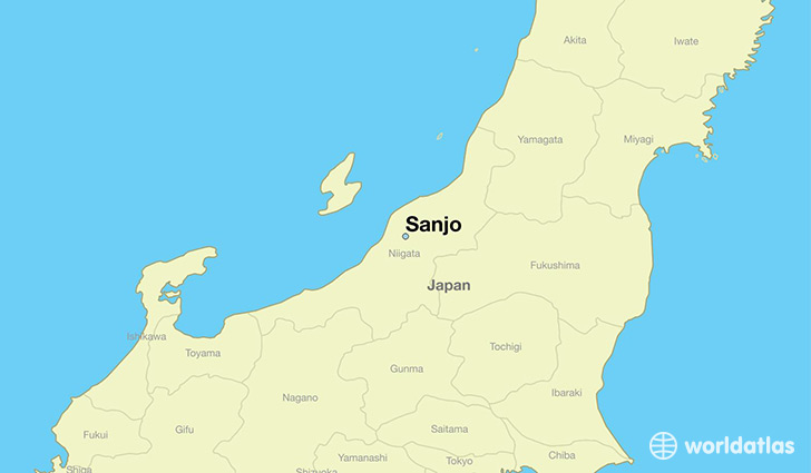 map showing the location of Sanjo