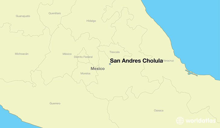 map showing the location of San Andres Cholula