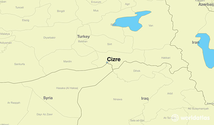map showing the location of Cizre