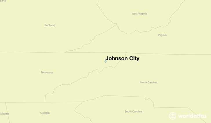 map showing the location of Johnson City