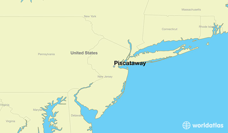 map showing the location of Piscataway