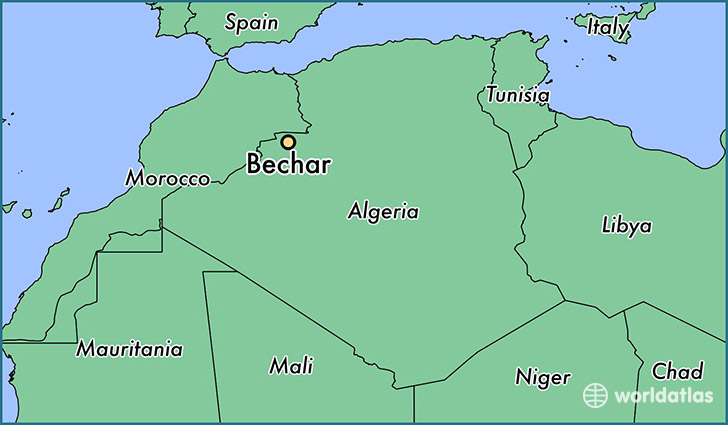 map showing the location of Bechar