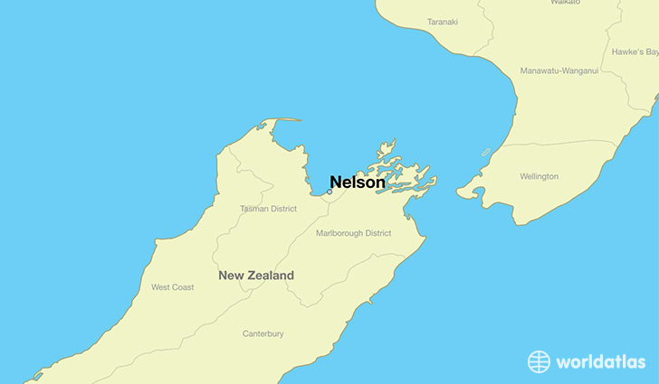 map showing the location of Nelson