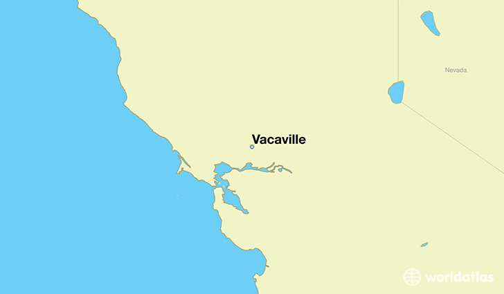 map showing the location of Vacaville