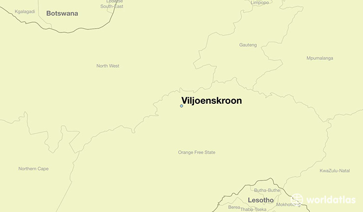 map showing the location of Viljoenskroon