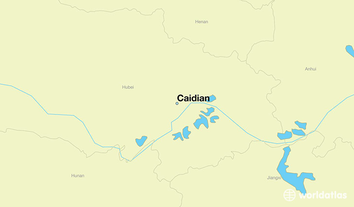 map showing the location of Caidian