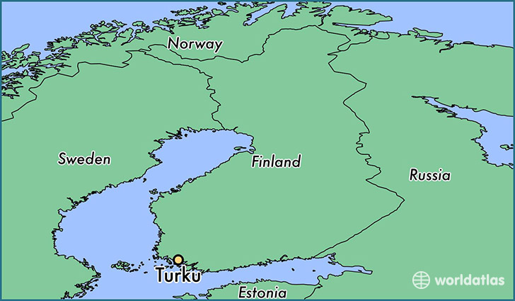 map showing the location of Turku