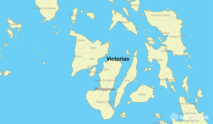 map showing the location of Victorias