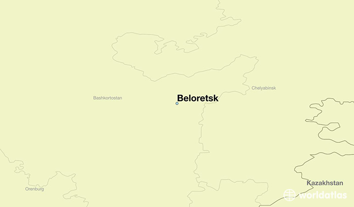 map showing the location of Beloretsk