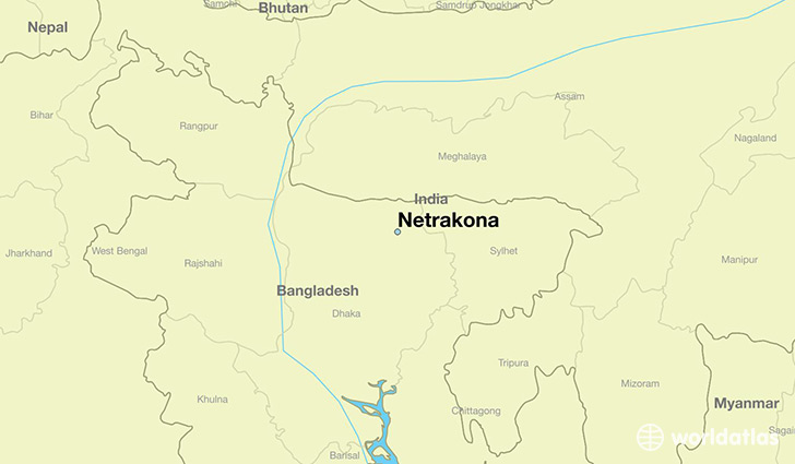 map showing the location of Netrakona