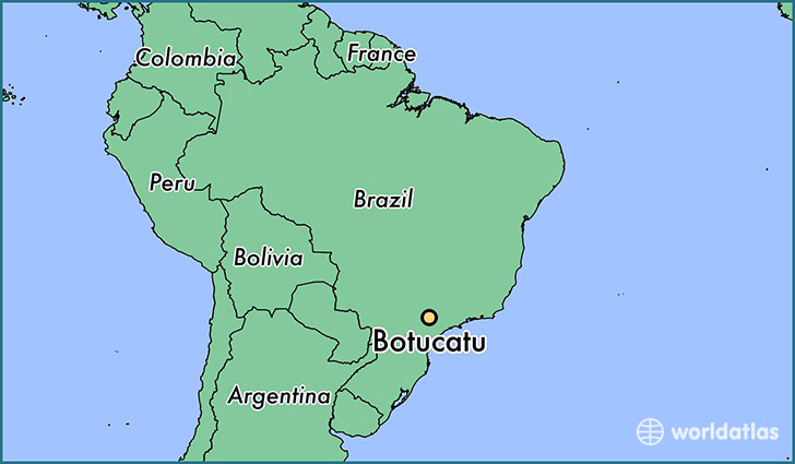 map showing the location of Botucatu