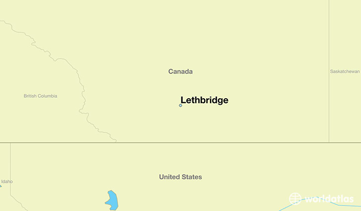 map showing the location of Lethbridge