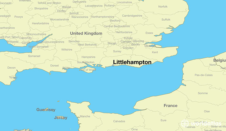 map showing the location of Littlehampton