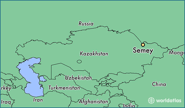 map showing the location of Semey