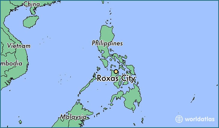 map showing the location of Roxas City