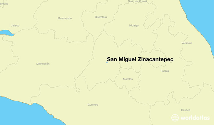 map showing the location of San Miguel Zinacantepec