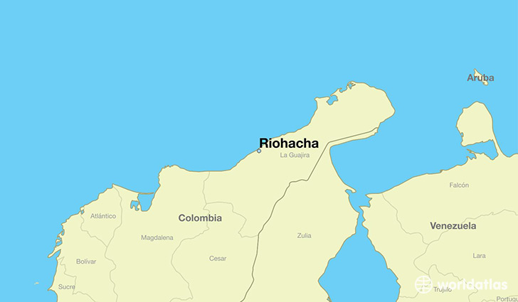map showing the location of Riohacha