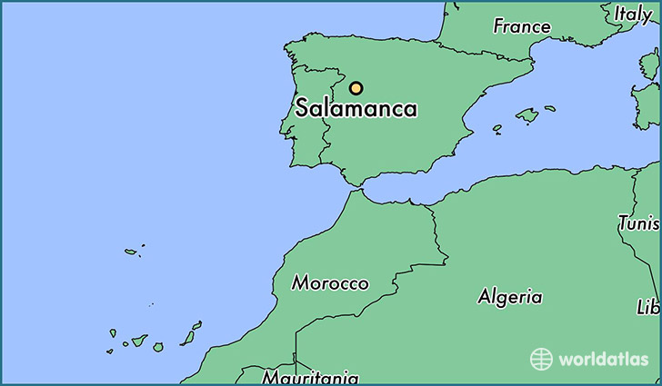 map showing the location of Salamanca