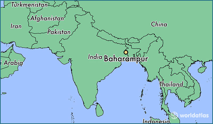 map showing the location of Baharampur