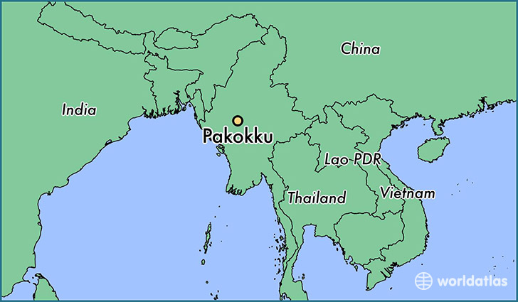 map showing the location of Pakokku