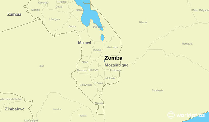 map showing the location of Zomba