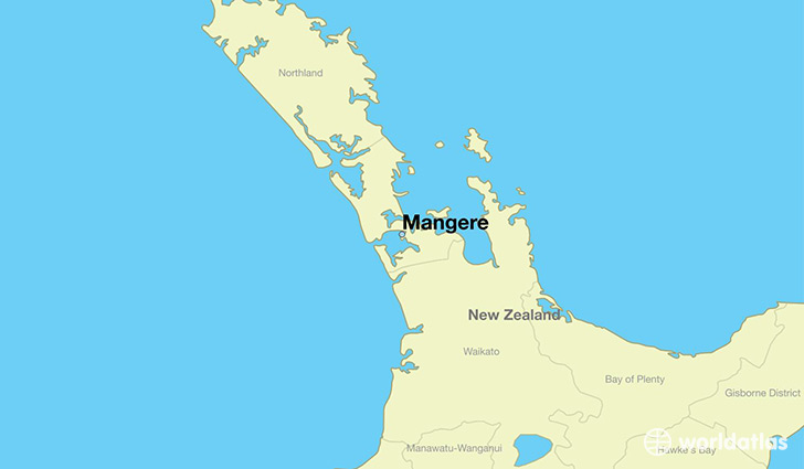 map showing the location of Mangere