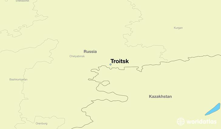 map showing the location of Troitsk