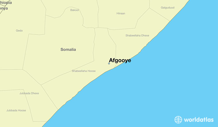 map showing the location of Afgooye