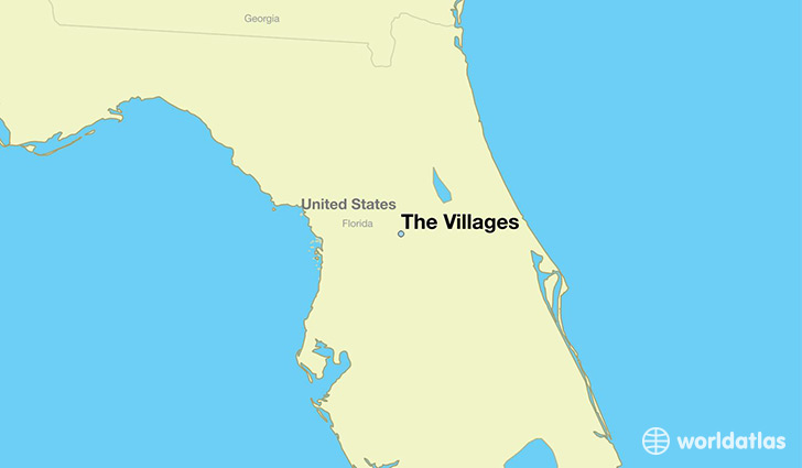 map showing the location of The Villages