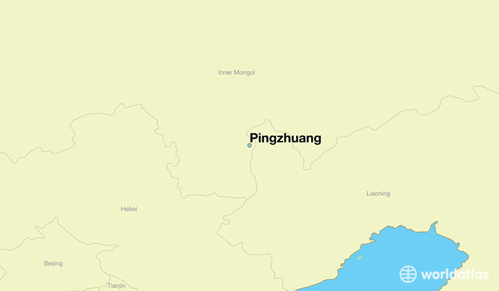 map showing the location of Pingzhuang