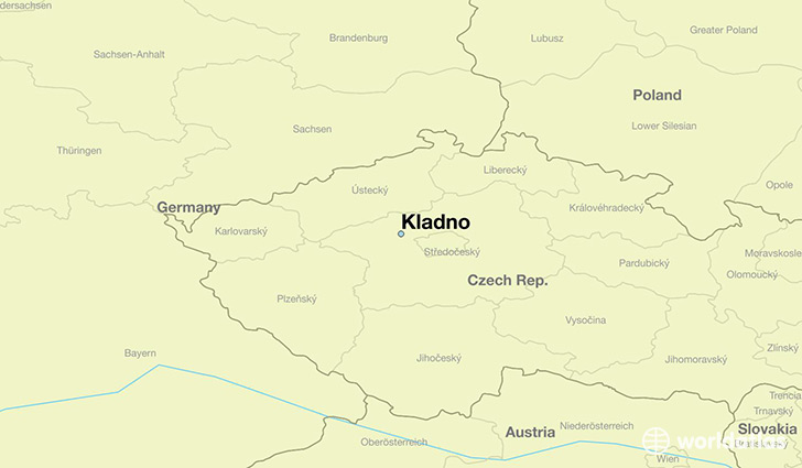 map showing the location of Kladno