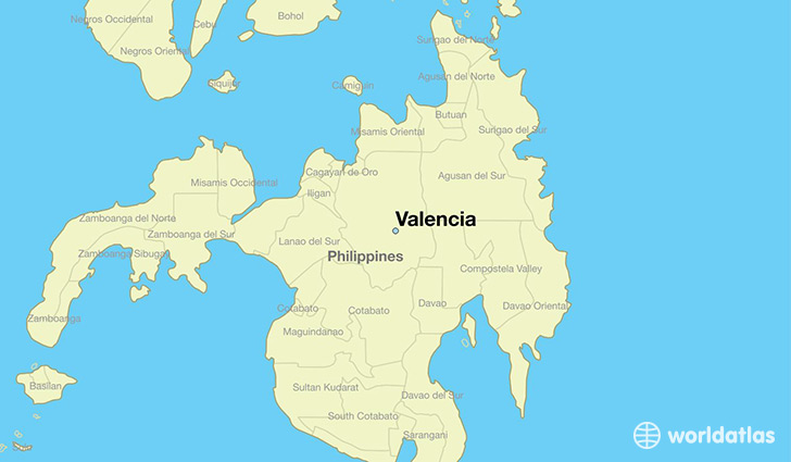 map showing the location of Valencia