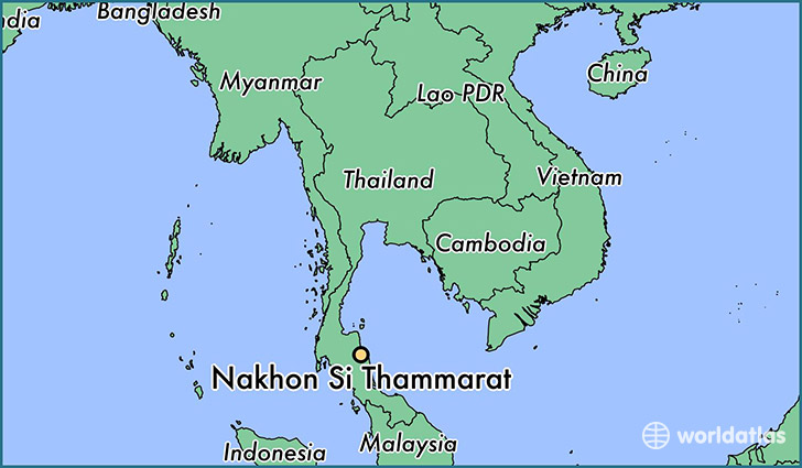 map showing the location of Nakhon Si Thammarat