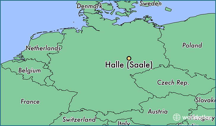 map showing the location of Halle (Saale)