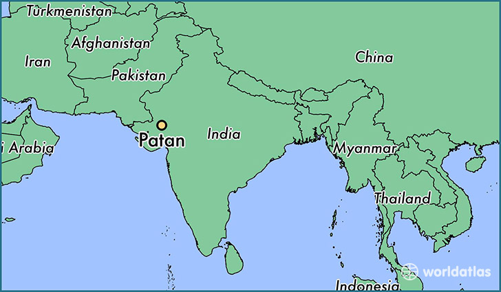 map showing the location of Patan