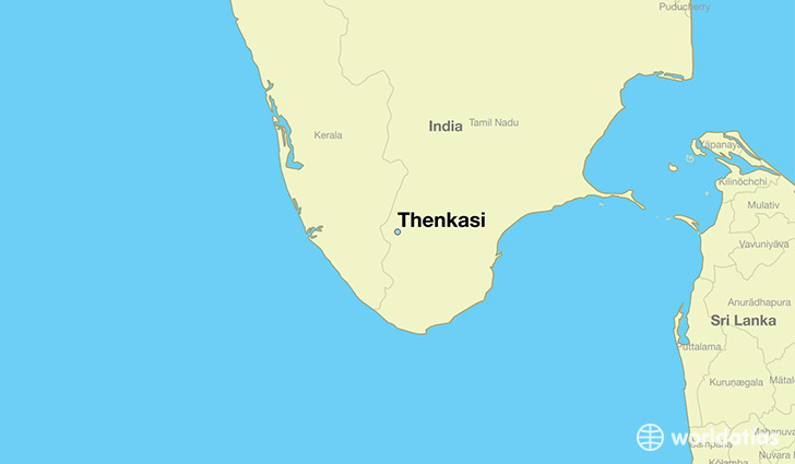 map showing the location of Thenkasi