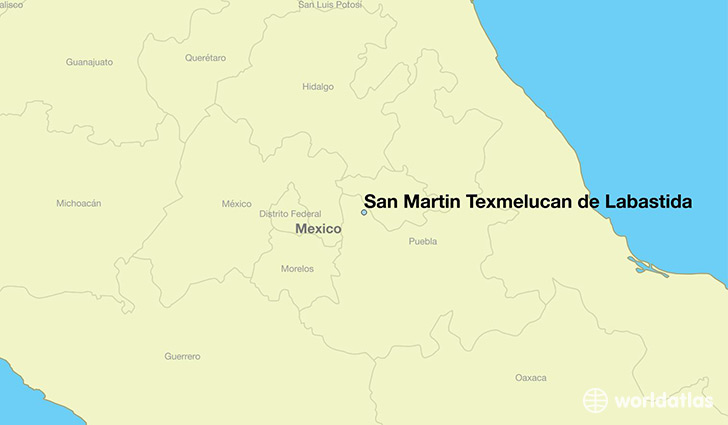 map showing the location of San Martin Texmelucan de Labastida
