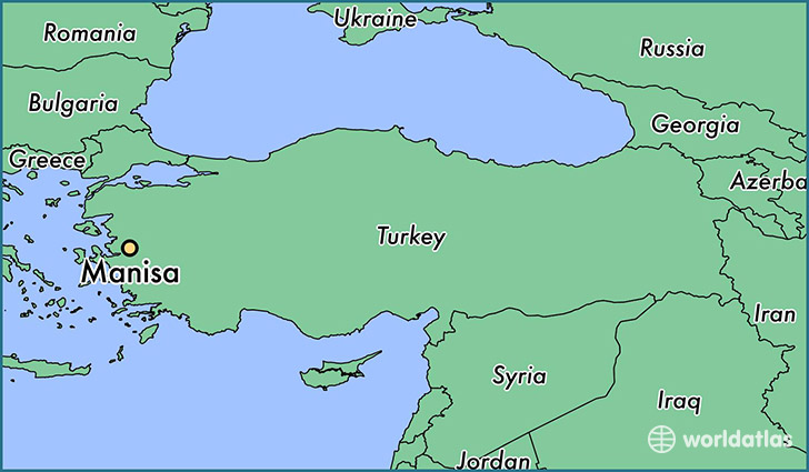 map showing the location of Manisa