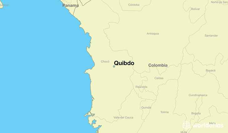 map showing the location of Quibdo